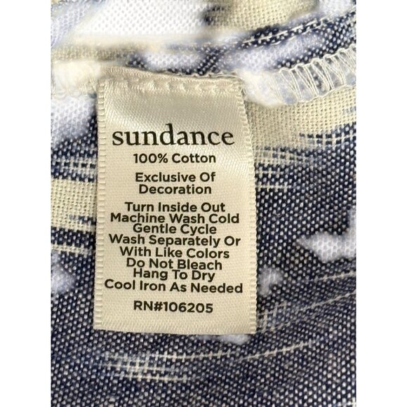 Sundance Isabel Ikat Shirt Dress Embroidered Short Sleeve Blue White Size M NEW - Picture 6 of 8